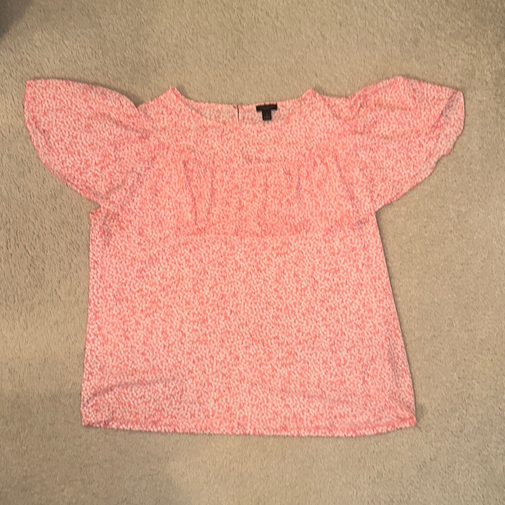 Pink ruffle accent blouse